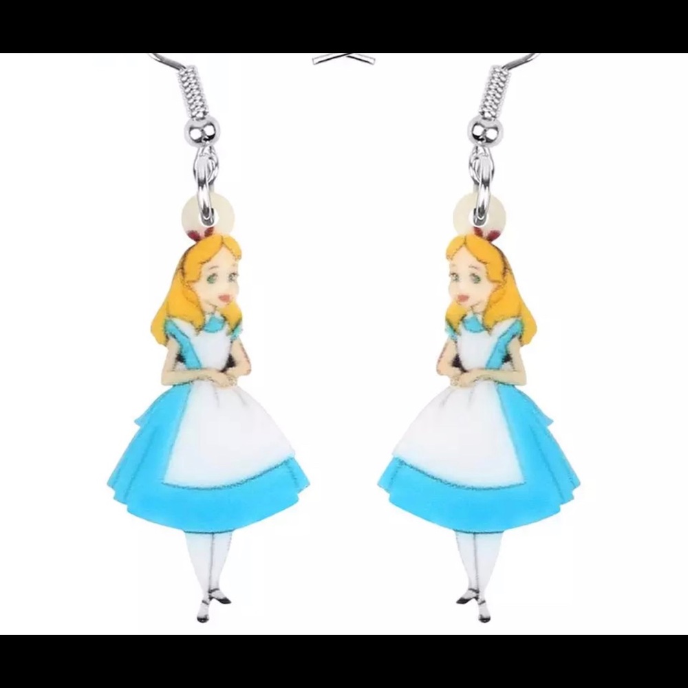 Alice in wonderland novelty jewelry earrings